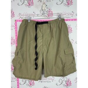 TERA GEAR Men's Cargo Shorts with Adjustable Web Belt - Olive